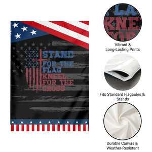 Stand For The Flag Kneel For The Cross Patriotic Garden Flag Cross US Flag American Patriotic Christian Faith 4th of July TS10 Print Your Wear