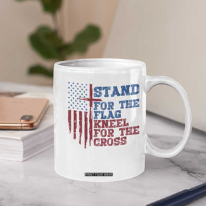 Stand For The Flag Kneel For The Cross Coffee Mug Cross US Flag American Patriotic Christian Faith 4th of July TS10 Print Your Wear