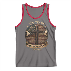 250 Years America Tank Top 250th Birthday 4th Of July Independence Day Faith Freedom TS10 Deep Heather Red Print Your Wear