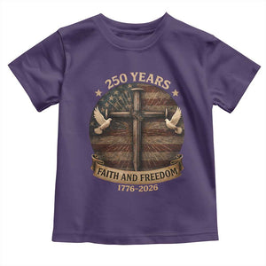 250 Years America Toddler T Shirt 250th Birthday 4th Of July Independence Day Faith Freedom TS10 Purple Print Your Wear