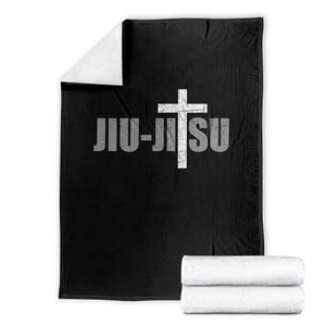 Jiu Jitsu Christian Cross Throw Blanket Retro Vintage Minimal Religious Faith TS10 Black Print Your Wear