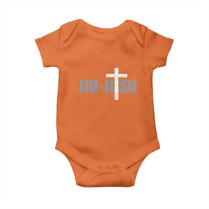 Jiu Jitsu Christian Cross Baby Onesie Retro Vintage Minimal Religious Faith TS10 Orange Print Your Wear