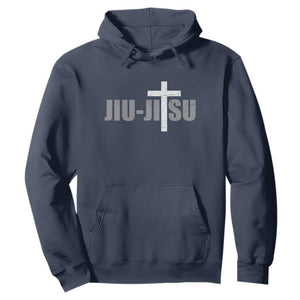 Jiu Jitsu Christian Cross Hoodie Retro Vintage Minimal Religious Faith TS10 Navy Print Your Wear
