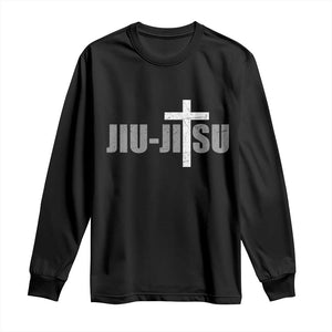 Jiu Jitsu Christian Cross Long Sleeve Shirt Retro Vintage Minimal Religious Faith TS10 Black Print Your Wear