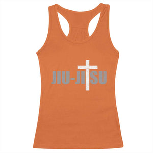 Jiu Jitsu Christian Cross Racerback Tank Top Retro Vintage Minimal Religious Faith TS10 Orange Print Your Wear