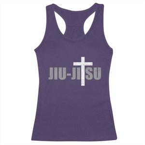 Jiu Jitsu Christian Cross Racerback Tank Top Retro Vintage Minimal Religious Faith TS10 Purple Print Your Wear