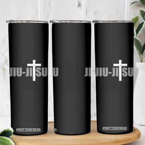 Jiu Jitsu Christian Cross Skinny Tumbler Retro Vintage Minimal Religious Faith TS10 Print Your Wear