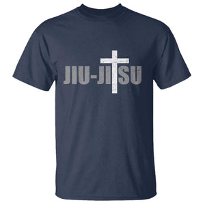 Jiu Jitsu Christian Cross T Shirt Retro Vintage Minimal Religious Faith TS10 Navy Print Your Wear