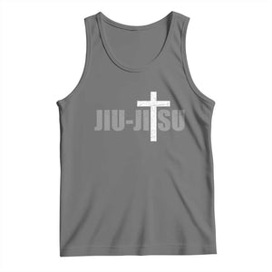 Jiu Jitsu Christian Cross Tank Top Retro Vintage Minimal Religious Faith TS10 Black Heather Print Your Wear