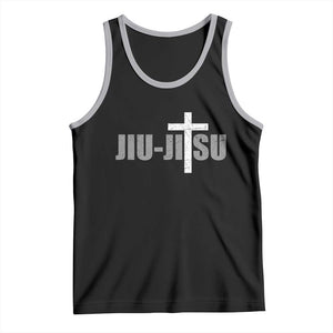 Jiu Jitsu Christian Cross Tank Top Retro Vintage Minimal Religious Faith TS10 Black Athletic Heather Print Your Wear