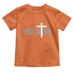 Jiu Jitsu Christian Cross Toddler T Shirt Retro Vintage Minimal Religious Faith TS10 Orange Print Your Wear