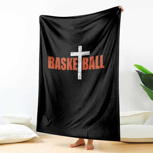 Christian Basketball Cross Throw Blanket Retro Vintage Minimal Religious Faith TS10 Print Your Wear
