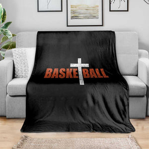 Christian Basketball Cross Throw Blanket Retro Vintage Minimal Religious Faith TS10 Print Your Wear