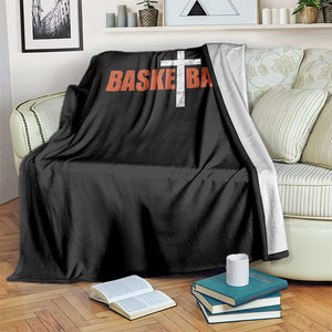 Christian Basketball Cross Throw Blanket Retro Vintage Minimal Religious Faith TS10 Print Your Wear