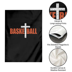 Christian Basketball Cross Garden Flag Retro Vintage Minimal Religious Faith TS10 Print Your Wear