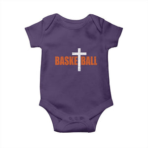 Christian Basketball Cross Baby Onesie Retro Vintage Minimal Religious Faith TS10 Purple Print Your Wear