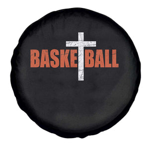 Christian Basketball Cross Spare Tire Cover Retro Vintage Minimal Religious Faith TS10 Print Your Wear