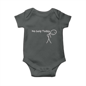 No Golf Today Baby Onesie Funny Golfing Lover Sad Stickman Golfer Golfers TS10 Dark Heather Print Your Wear