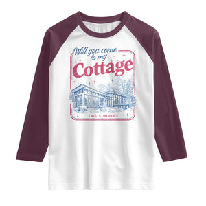 Will You Come To My Cottage This Summer Raglan Shirt LGBT Romance Hockey Fan TS10 White Maroon Print Your Wear