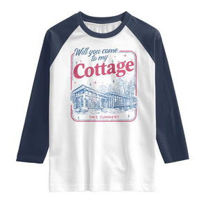 Will You Come To My Cottage This Summer Raglan Shirt LGBT Romance Hockey Fan TS10 White Navy Print Your Wear