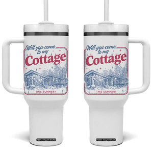 Will You Come To My Cottage This Summer Tumbler With Handle LGBT Romance Hockey Fan TS10 One Size: 40 oz White Print Your Wear