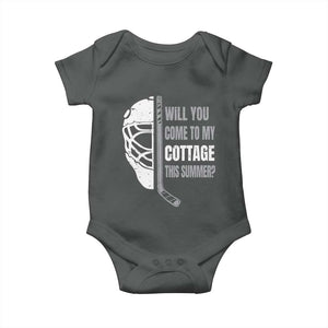Will You Come To My Cottage This Summer Baby Onesie Retro LGBT Romance Hockey Fan TS10 Dark Heather Print Your Wear