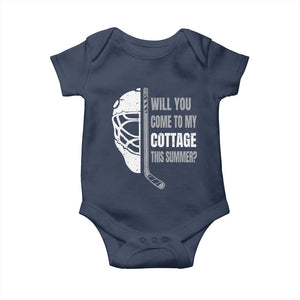 Will You Come To My Cottage This Summer Baby Onesie Retro LGBT Romance Hockey Fan TS10 Navy Print Your Wear