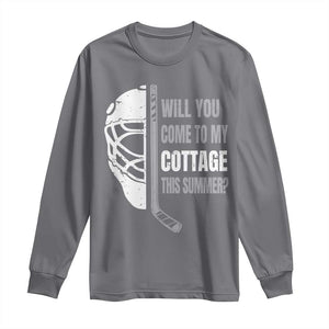 Will You Come To My Cottage This Summer Long Sleeve Shirt Retro LGBT Romance Hockey Fan TS10 Charcoal Print Your Wear