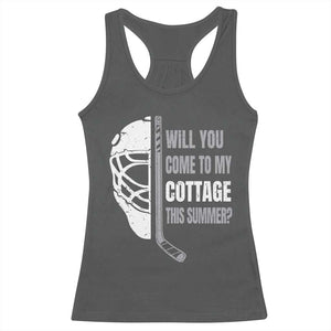 Will You Come To My Cottage This Summer Racerback Tank Top Retro LGBT Romance Hockey Fan TS10 Dark Heather Print Your Wear