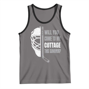 Will You Come To My Cottage This Summer Tank Top Retro LGBT Romance Hockey Fan TS10 Deep Heather Black Print Your Wear