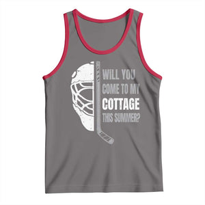 Will You Come To My Cottage This Summer Tank Top Retro LGBT Romance Hockey Fan TS10 Deep Heather Red Print Your Wear