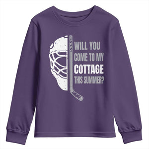 Will You Come To My Cottage This Summer Youth Sweatshirt Retro LGBT Romance Hockey Fan TS10 Purple Print Your Wear