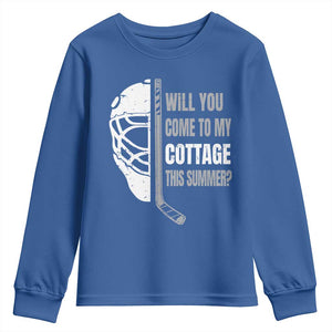 Will You Come To My Cottage This Summer Youth Sweatshirt Retro LGBT Romance Hockey Fan TS10 Royal Blue Print Your Wear
