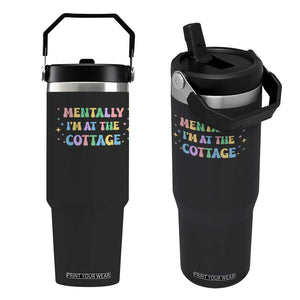 LGBT Romance Hockey Flip Straw Tumbler Mentally Im At The Cottage Team Hollanov Fan TS10 One Size: 30 oz Black Print Your Wear