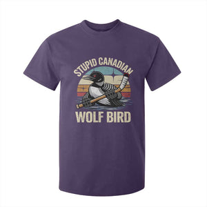Stupid Canadian Wolf Bird T Shirt For Kid Retro Romance Hockey LGBT Book Movie Fans Gift TS10 Purple Print Your Wear