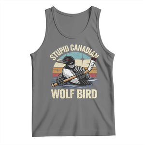 Stupid Canadian Wolf Bird Tank Top Retro Romance Hockey LGBT Book Movie Fans Gift TS10 Black Heather Print Your Wear
