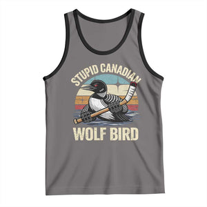 Stupid Canadian Wolf Bird Tank Top Retro Romance Hockey LGBT Book Movie Fans Gift TS10 Deep Heather Black Print Your Wear