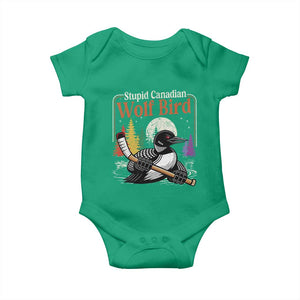 Stupid Canadian Wolf Bird Baby Onesie Retro Romance Hockey LGBT Book Movie Fans TS10 Irish Green Print Your Wear