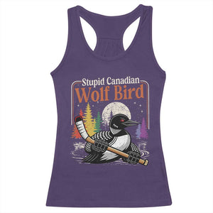 Stupid Canadian Wolf Bird Racerback Tank Top Retro Romance Hockey LGBT Book Movie Fans TS10 Purple Print Your Wear