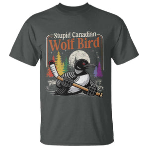 Stupid Canadian Wolf Bird T Shirt Retro Romance Hockey LGBT Book Movie Fans TS10 Dark Heather Print Your Wear