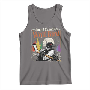 Stupid Canadian Wolf Bird Tank Top Retro Romance Hockey LGBT Book Movie Fans TS10 Deep Heather Print Your Wear