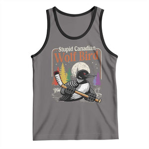 Stupid Canadian Wolf Bird Tank Top Retro Romance Hockey LGBT Book Movie Fans TS10 Deep Heather Black Print Your Wear