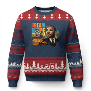 Black History Month Martin Luther King Day Ugly Christmas Sweater Martin Luther King Sweatshirt, Black History Sweatshirt, I Have A Dream Sweatshirt, MLK Sweatshirt, Human Rights Sweatshirt, BLM Sweatshirt TS10 Navy Red Print Your Wear
