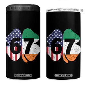 Six Seven 6 7 St Patricks Day 4 in 1 Can Cooler Tumbler 67 Meme Irish American Ireland Flag Lucky Shamrocks TS10 One Size: 16 oz Black Print Your Wear