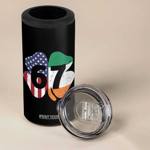 Six Seven 6 7 St Patricks Day 4 in 1 Can Cooler Tumbler 67 Meme Irish American Ireland Flag Lucky Shamrocks TS10 Print Your Wear