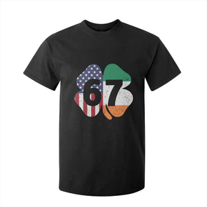Six Seven 6 7 St Patricks Day T Shirt For Kid 67 Meme Irish American Ireland Flag Lucky Shamrocks TS10 Black Print Your Wear