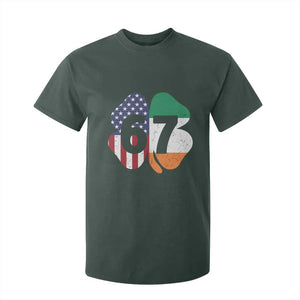 Six Seven 6 7 St Patricks Day T Shirt For Kid 67 Meme Irish American Ireland Flag Lucky Shamrocks TS10 Dark Forest Green Print Your Wear