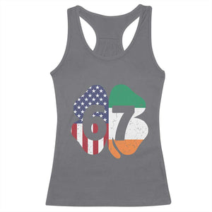 Six Seven 6 7 St Patricks Day Racerback Tank Top 67 Meme Irish American Ireland Flag Lucky Shamrocks TS10 Charcoal Print Your Wear