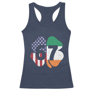 Six Seven 6 7 St Patricks Day Racerback Tank Top 67 Meme Irish American Ireland Flag Lucky Shamrocks TS10 Navy Print Your Wear