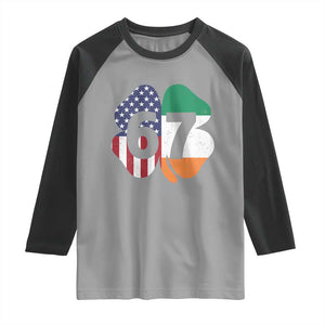 Six Seven 6 7 St Patricks Day Raglan Shirt 67 Meme Irish American Ireland Flag Lucky Shamrocks TS10 Sport Gray Black Print Your Wear